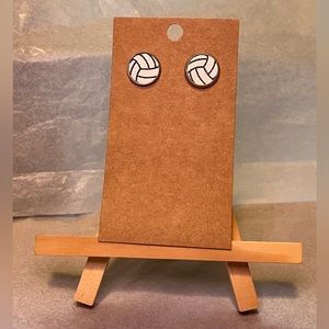 Volleyball stud earrings (gold toned hardware available)
